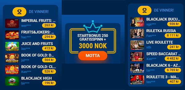 casino bonus ved registrering